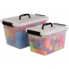 Obstnny 12 Quart&6 Quart Plastic Latching Box With Handles Clear Storage Bins with Lid