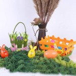 PTYQU 3 Pieces Felt Easter Bunny Basket for Easter Egg Hunts and Easter Eggs Festival Multicolor