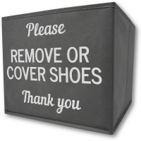 RE GOODS Shoe Covers Box | Disposable Shoe Bootie Holder For Realtor Listings and Open Houses | Please Cover or Remove Shoes Bin | Shoe Bootie Box