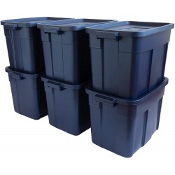 Rubbermaid Roughneck️ Storage Totes 18 Gal Durable Stackable Storage Containers Great for Garage Storage Moving Boxes and More 6-Pack