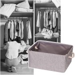 TENABORT 5 Pack Large Storage Basket Bin Foldable Storage Cube Box Canvas Fabric Collapsible Organizer with Handles for Closet Home Office Clothes Shelf Grey