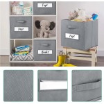 TomCare Storage Cubes 13 x 13 Inch Cube Storage Bins 8-Pack Fabric Storage Baskets with Label Window Cards Collapsible Storage Boxes Cube Organizers Bins Foldable Storage Bins for Shelves Grey