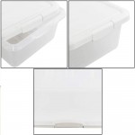 Wekiog Versatile Storage Organizer Plastic Bins with Lids White 2 Packs 14 Quart.
