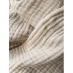 100% Organic Muslin Cotton Oversized Throw Blanket for Adult Couch 4-Layer Pre-Washed Plant Dyed Yarn Breathable Soft Cozy Summer Lightweight Bed Blanket All Season 60"x80" Pale Khaki Tan