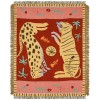 47" × 59" Leopard & Tiger Style Woven Throw Blanket- Turkish Throw Blanket Carpet Mat Reversible Cotton Woven Tapestry for Sofa Couch Bed Cover Travel Camping Using