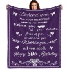 AOOCHUSS 50th Birthday Blanket 50 Year Old Blankets Throws for Women Men Turning 50 Birthday Gifts Ideas 1972 50th Birthday Decorations 50X60 Inch