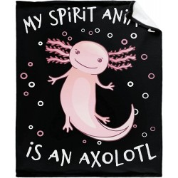 Axolotl Blanket My Spirit is an Axolotl Blanket Throw Ultra Soft Lightweight Flannel Fleece Micro Mexican Salamander Lover Blanket for Couch Home Bed Sofa Travel Gift 30"x40" for Toddler Little Pet