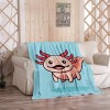 Axolotl Blanket,Plush and Warm Home Soft Cozy Portable Fuzzy Throw Blankets for Couch Bed Sofa,Cute Axolotl Ambystoma Mexicanum in Front of A Light Blue,40"x50"