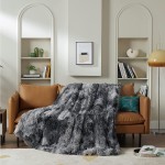Bedsure Faux Fur Blankets Twin Size Grey Tie-dye Fuzzy Fluffy Super Soft Furry Plush Decorative Comfy Shag Thick Sherpa Shaggy Twin Blankets for Bed Sofa Couch 60x80 inches