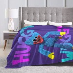 Blue Monster Flannel Blanket Ultra-Soft Warm Throw Blanket for Bed Couch Living Room 50x40 inch