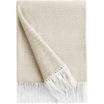 Bourina Decorative Diamond Lattice Faux Cashmere Fringe Throw Blanket Lightweight Soft Cozy for Bed or Sofa Farmhouse Outdoor Throw Blankets 50" x 60" Beige