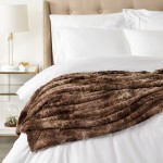 Brand – Pinzon Faux Fur Throw Blanket 63" x 87" Alpine Brown