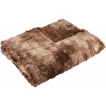 Brand – Pinzon Faux Fur Throw Blanket 63" x 87" Alpine Brown