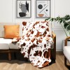 Brown Cow Print Blanket Twin Size Cow Print Throw Blanket Lightweight Cozy Plush Fleece Cow Bedding Blankets Bedroom Living Rooms Sofa Couch Chairs Bed 60x80 inch