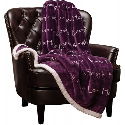 Chanasya Healing Compassion Warm Hugs Gift Throw Blanket Sympathy Gift Breast Cancer Chemo Survivor Get Well Caring Gifts Comfort Purple Gift Blanket for Love Support Women Friend Aubergine