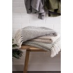 DII 100% Cotton Geometric Diamond Throw for Indoor Outdoor Use Camping Bbq's Beaches Everyday Blanket 50 x 60 Mineral Gray