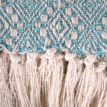 DII Rustic Farmhouse Cotton Diamond Patterned Blanket Throw with Fringe for Chair Couch Picnic Camping Beach & Everyday Use 50 x 60 Aqua Diamond Stitch