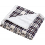 Eddie Bauer Plush Sherpa Fleece Throw Soft & Cozy Reversible Blanket Ideal for Travel Camping & Home Edgewood Khaki