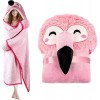 Flamingo Wearable Hooded Blanket for Adults – Pink Fuzzy Super Soft Warm Cozy Plush Flannel Fleece & Sherpa Hoodie Throw Cloak Wrap Flamingo Gifts for Women Adults Girls and Kids