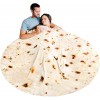 Freesooth Burritos Tortilla Blanket Tortilla Throw Blanket Realistic Food Blanket Soft Plush Round Funny Blanket for Couch Bed or Travel