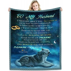Gift to My Husband Blankets from Wife Ultra-Soft Micro Fleece Throws Blanket for Best Husband Birthdays Anniversary Wedding Gifts Blankets for Bed Bedding Sofa Travel 60" x 50"