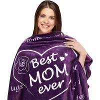 Gifts for Mom Blanket I Love You Mom Birthday Gifts for Mom from Daughter Mothers Day Mom Gifts for Women After Birth Gifts for Women Fuzzy Throw Blanket 50"x 60" Purple
