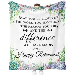 Happy Retirement Gifts for Women Men 2021 Retirement Gifts Ultra-Soft Throw Blankets Flannel Blanket for Bedding Sofa Retirement 2 60"x50"