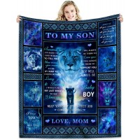 Hcoviv to My Son Letter Printed Blanket Ultra-Soft Micro Fleece Throw Blankets from Mom Dad Birthday Valentine’s Day Gifts for Son Fuzzy Soft Blanket for Couch Sofa 60" x 50"