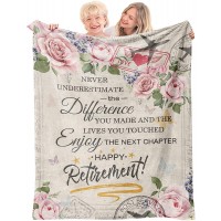 Ivivis Retirement Gifts for Women 2022 Retired Gifts for Women Happy Retirement Gifts for Teachers Nurses Mom Grandma Friend Farewell Gifts for Coworkers Boss Retirement Throw Blanket 60"x 50"