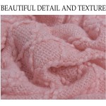 Knitted Throw Blanket Pink Decorative Knit Soft Cozy Light Weight Large Throws for Couch Sofa Chair Bedding Bedroom Cover Size 50 x 60 inches 550 Grams