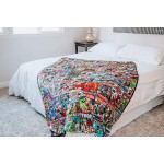Marvel Comics Oversized Fleece Throw Blanket with Spider-Man Captain America Black Panther More | Superhero Geeky Home Decor | Soft and Cozy Sherpa Blanket | 54 x 72 Inches