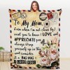 Mom Blanket Gift Personalized Fleece Throw Envelope Blanket Birthday Gifts for Women from Daughter 50x60 inch