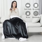 MOONQUEEN Sherpa Fleece Throw Blanket for 2 Layer Warm Ultra Soft Velvety Texture Plush Fuzzy Cozy Blankets and Throws for Sofa and Living Room Dark Grey 50x60 in