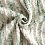 MOTINI Beige and Green Throw Blanket Farmhouse Textured Knit Striped Hand Woven Thick Boho Decorative Blankets and Throws with Tassel 50" x 60"