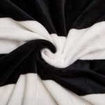 NTBAY Flannel Throw Blanket Super Soft with Black and White Stripe 51"x 68"