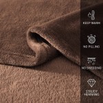 REDKEY Brown Throw Blanket,Flannel Fleece Blankets Throw Size 50x60in,Dog Blanket Super Soft Fluffy,Warm Home Decor and Furniture Protector,Washable Sleeping Throw Blankets for Couch,Bed,Baby,Pet