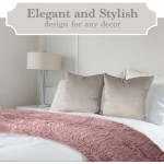 The Connecticut Home Company Soft Fluffy Warm Shag and Sherpa Throw Blanket Luxury Thick Fuzzy Blankets for Home and Bedroom Décor Comfy Washable Accent Throws for Sofa Beds Couch 65x50 Dusty Rose