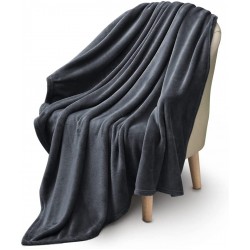 Throw Blanket,Flannel Fleece Soft Luxury Warm Bed Blanket All Season Plush Lightweight Blankets for Sofa,Machine Washable Blankets Fleeces Dark Grey Twin60''*80''
