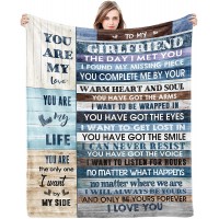 to My Girlfriend Blanket Girlfriend Gifts I Love You Blessing Sweet Sayings Quote Throw Blankets Birthday Gifts for Her Anniversary Soft Blankets for Bed Sofa and Couch 60x50 inch