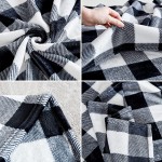 Touchat Fleece Throw Blanket Buffalo Plaid Flannel Throw Blanket for Couch Sofa Bed 50'' x 70'' Super Soft Warm Fuzzy Plush Blankets Decor Lightweight Cozy Travel Camping Blanket Black & White