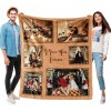 Valentine's Day Custom Soft Blanket Gifts for Couples Women Men Her Him Anniversary Birthday Personalized Throw Blankets with Photos Name Customized