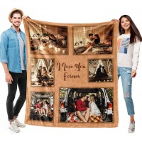 Valentine's Day Custom Soft Blanket Gifts for Couples Women Men Her Him Anniversary Birthday Personalized Throw Blankets with Photos Name Customized