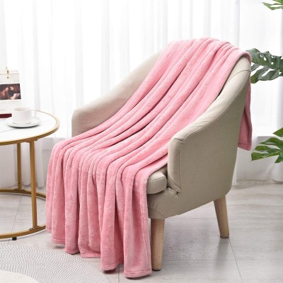 ZUZGEN 50x60 Fleece Blanket Throw Light Weight All Season Soft- Prefect for Bed Sofa Couch Pink