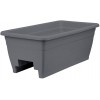 24" Plastic Deck Rail Planter The HC Companies 12"x24"x9" for Outdoor Railings Measuring 4" or 6" Wide in Warm Gray Color