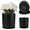 6 Inch Black Planter for Plants with Drainage Hole and Seamless Saucers