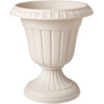 Arcadia Garden Products PL20BG Classic Traditional Plastic Urn Planter Indoor Outdoor 10" x 12" Beige