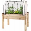 CedarCraft Elevated Cedar Planter 34" X 49" X 30"H with Greenhouse Cover Perfect for patios Balconies or Backyard Gardening. Grow Tomatoes Vegetables Herbs. Made in Canada.