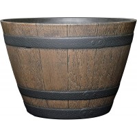 Classic Home and Garden S72CP3D-037R Whiskey Barrel Planter 3 Pack 15" Kentucky Walnut