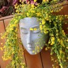 Face Wall Planter Head Planter for Indoor Outdoor Plant,7.4" Resin Face Flower Pot with Drainage Hole Wall Mounted Plant Holder,Cute Face Vase for Home Garden Decor Unique Gift for Friends & Family