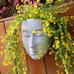 Face Wall Planter Head Planter for Indoor Outdoor Plant,7.4" Resin Face Flower Pot with Drainage Hole Wall Mounted Plant Holder,Cute Face Vase for Home Garden Decor Unique Gift for Friends & Family